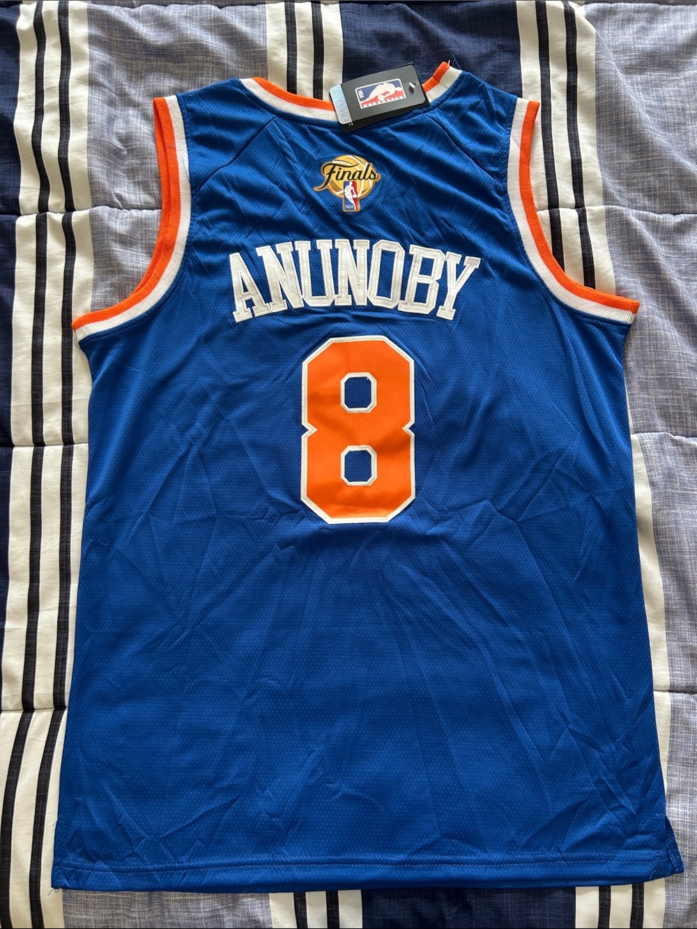 NY Knicks Anunoby Finals Patch Home Jersey